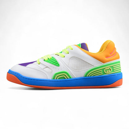 Gucci Basket Low White Blue Leather Sneakers