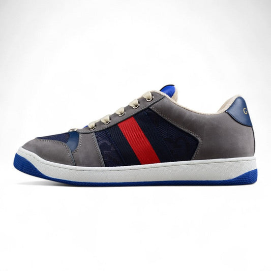 Gucci GG Screener Grey Navy Sneakers