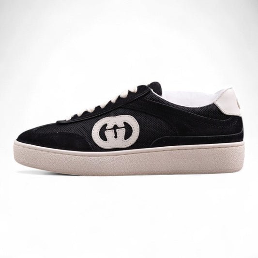 Gucci Interlocking G Black Suede Low Top Sneakers