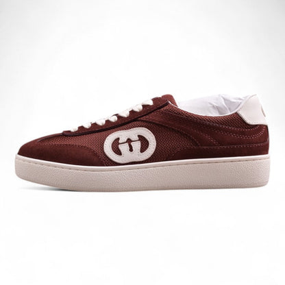 Gucci Interlocking G Brown Suede Low Top Sneakers