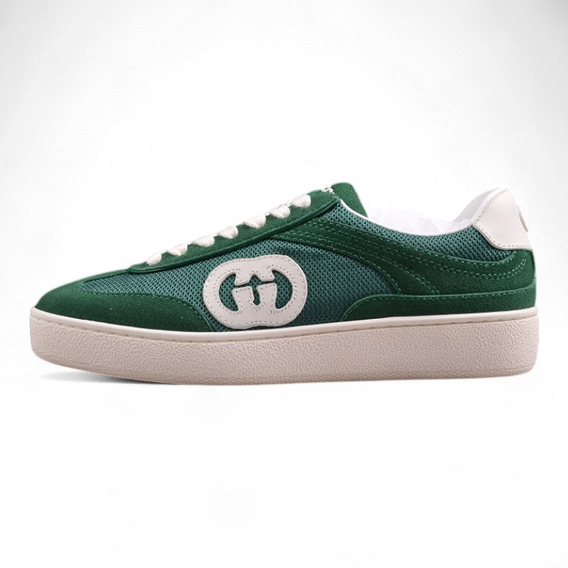 Gucci Interlocking G Green Suede Low Top Sneakers