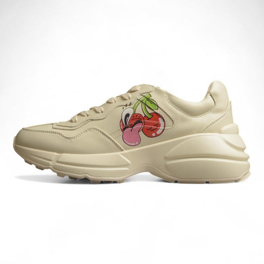 Gucci Rhyton Vintage Beige Leather Sneakers