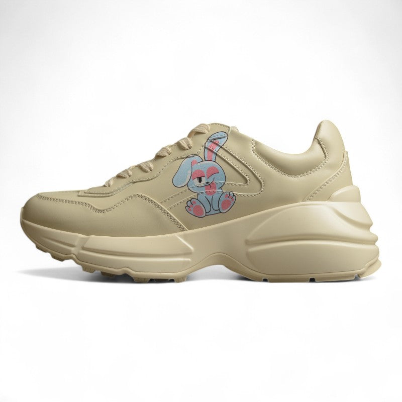 Gucci Rhyton Vintage Ecru Leather Sneakers