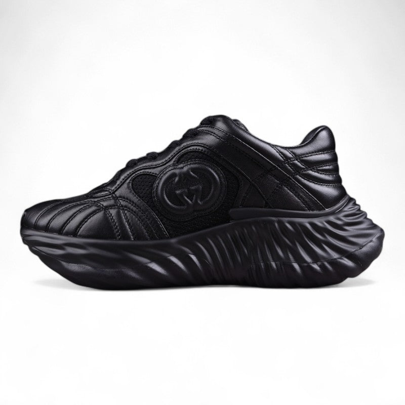 Gucci Ripple Black Leather Sneakers