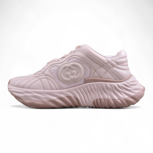 Gucci Ripple Pink Leather Sneakers