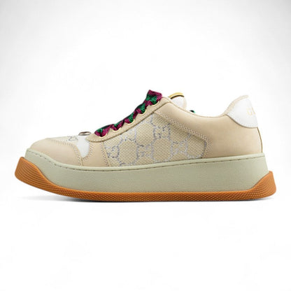Gucci Screener GG Leather-Trimmed Canvas Sneakers