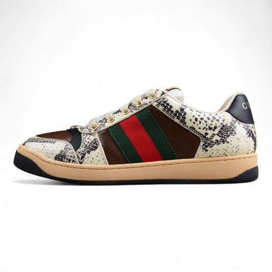 Gucci Screener Python Print Leather Sneakers