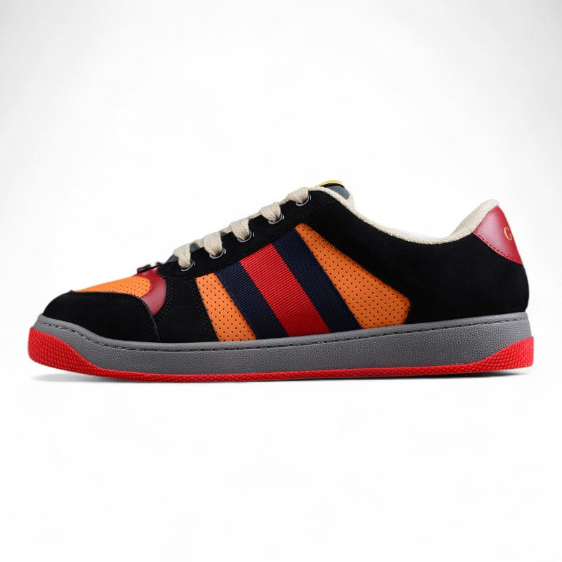 Gucci Screener Orange Leather Tiger Edition Sneakers