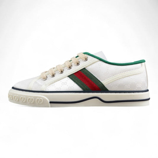 Gucci Tennis 1977 GG Print White Sneakers