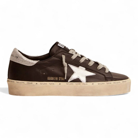 Hi Star sneakers in black leather with a silver laminated star