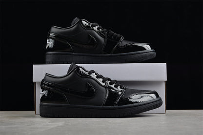 Air Jordan 1 Low SE Patent Elephant Black Sneakers