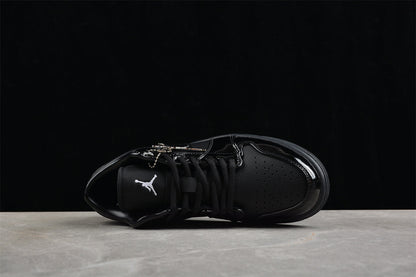 Air Jordan 1 Low SE Patent Elephant Black Sneakers