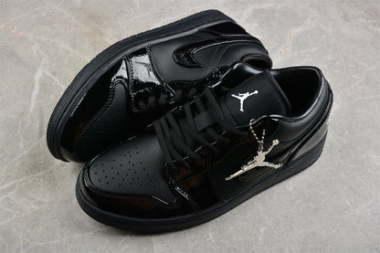 Air Jordan 1 Low SE Patent Elephant Black Sneakers