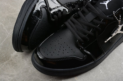 Air Jordan 1 Low SE Patent Elephant Black Sneakers