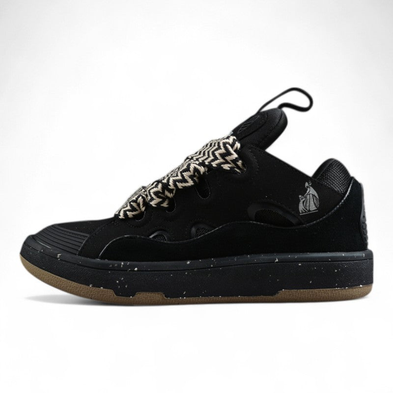 Lanvin Leather Curb Sneaker Black