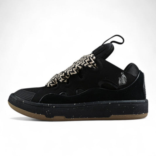 Lanvin Leather Curb Sneaker Black