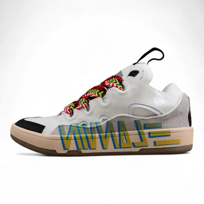 Lanvin Curb White Ivory Leather Sneakers
