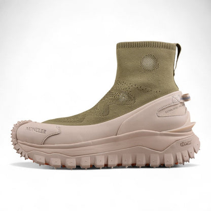Moncler Trailgrip Sock Green Beige Sneakers
