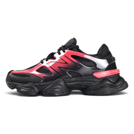 New Balance 9060 Black Red Gradient Sneakers