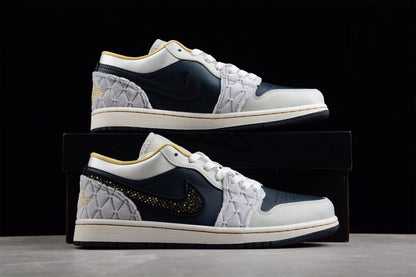 Nike Air Jordan 1 Low Beaded Swoosh Sneakers