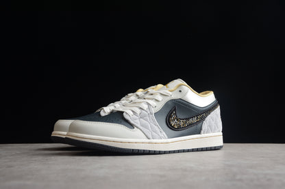 Nike Air Jordan 1 Low Beaded Swoosh Sneakers