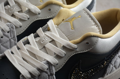 Nike Air Jordan 1 Low Beaded Swoosh Sneakers