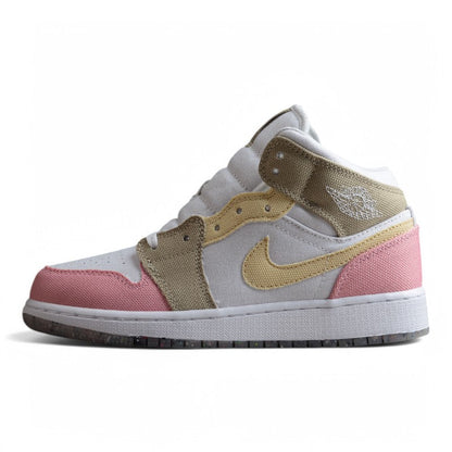 Nike Air Jordan 1 Mid SE White Vivid Green Sneakers