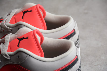 Nike Air Jordan 1 Retro Low Light Iron Ore Siren Red Sneakers