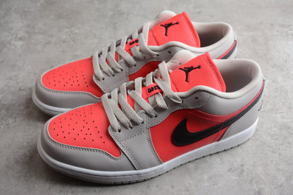 Nike Air Jordan 1 Retro Low Light Iron Ore Siren Red Sneakers