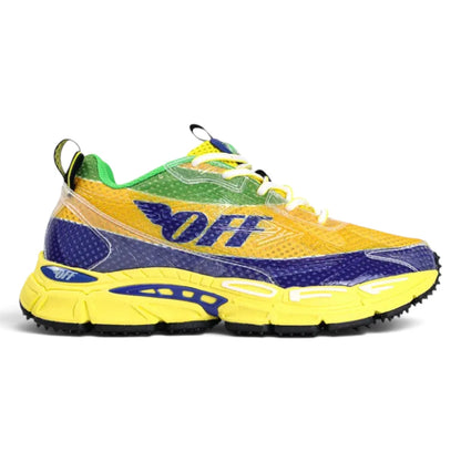Off-White Be Right Back Formula 1 Yellow Blue Sneakers