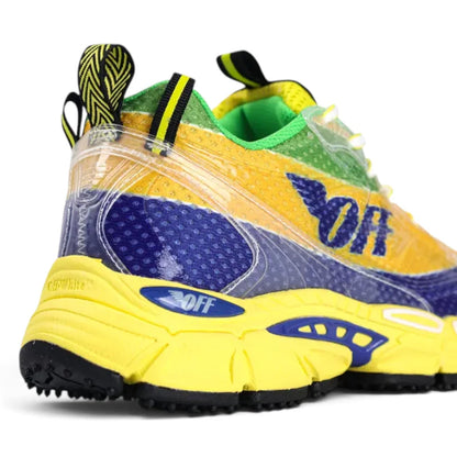 Off-White Be Right Back Formula 1 Yellow Blue Sneakers