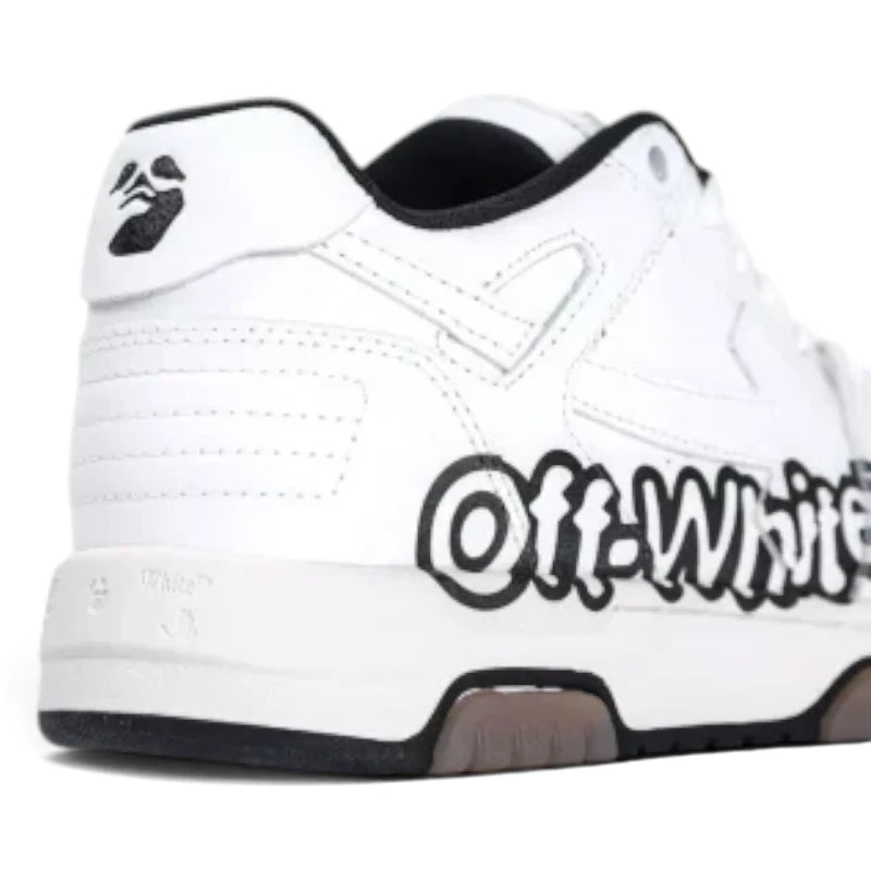 Off-White Out of Office Low Logo Print White Black Sneakers