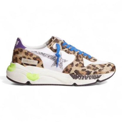 Golden Goose Running Sole Leopard Print Pony Hair Sneakers
