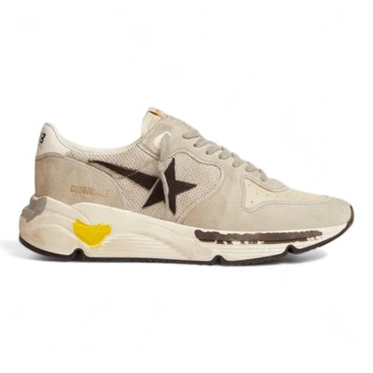 Golden Goose Running Sole Ice Gray Mesh Black Star