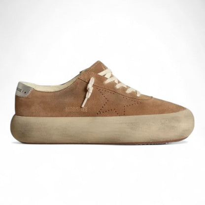 Golden Goose Space-Star Tobacco Suede Platform Sneakers