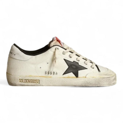 Golden Goose Super-Star LTD Beige Canvas Black Star Sneakers