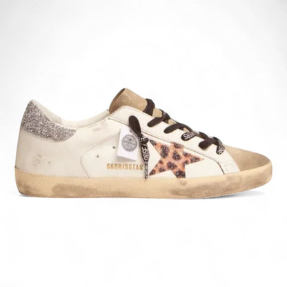 Golden Goose Super-Star LTD Leopard Crystal Star Sneakers