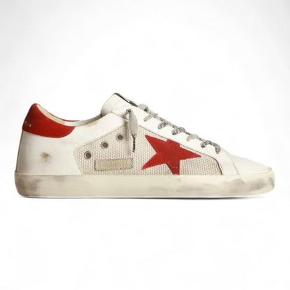 Golden Goose Super-Star White Leather Red Star Sneakers