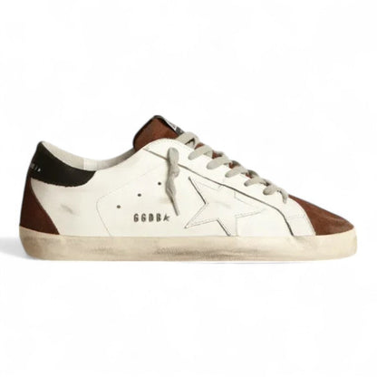 Golden Goose Super-Star White & Brown Leather Sneakers