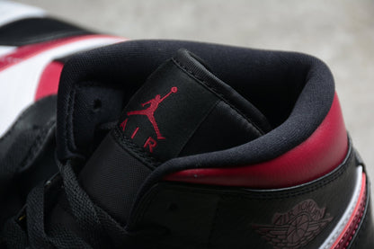 Nike Air Jordan 1 Mid Bred Toe Sneakers