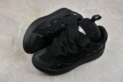 Lanvin Curb Triple Black Leather Sneakers