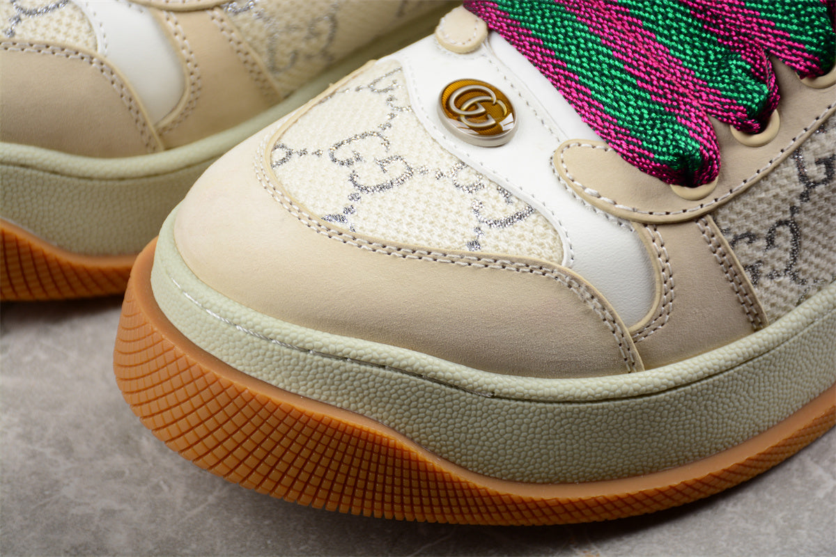 Gucci Screener GG Leather-Trimmed Canvas Sneakers