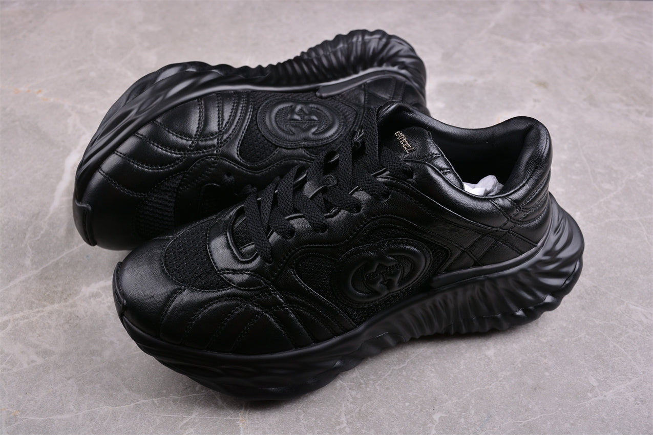Gucci Ripple Black Leather Sneakers