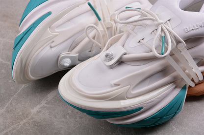 Balmain Unicorn Taupe White Green Trainers