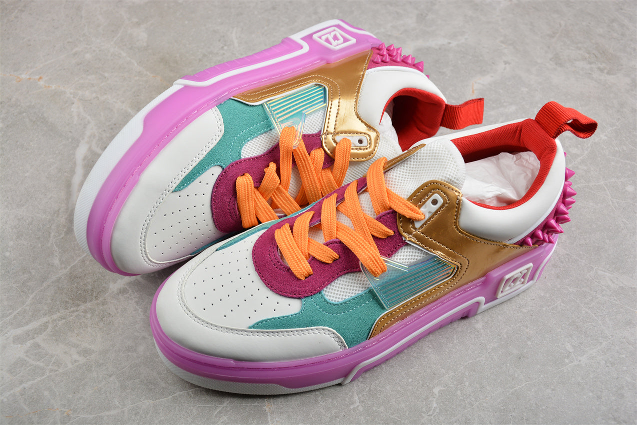 Christian Louboutin Astroloubi Spiked Leather in Pink/Golden