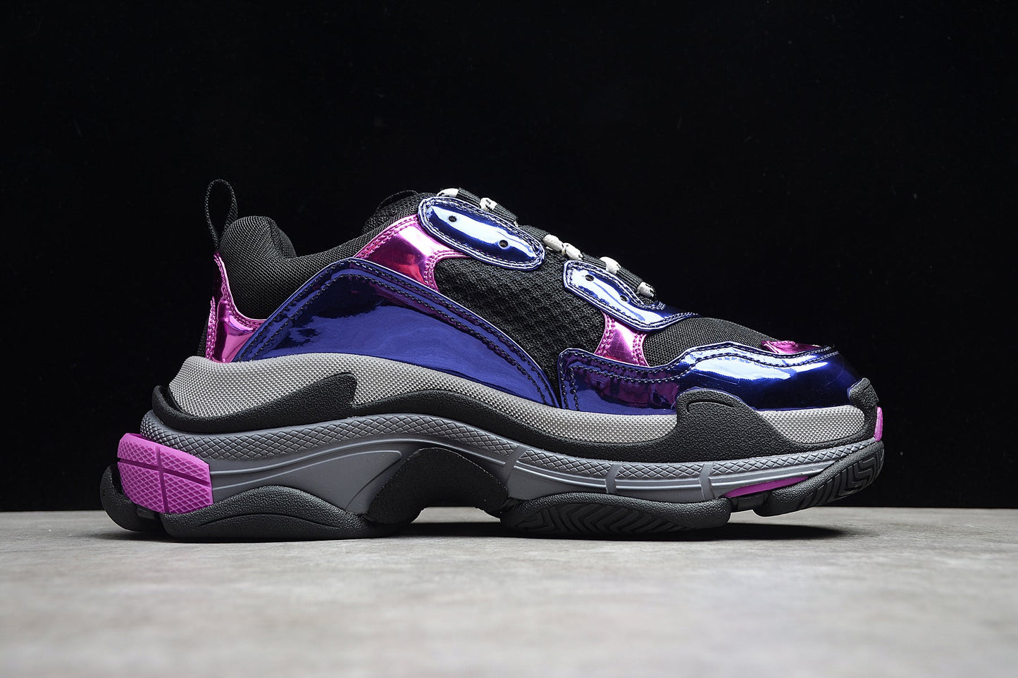 Men's Blue & Purple Metallic Chunky Sneakers