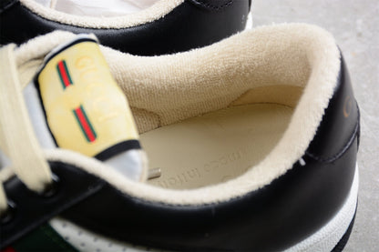 Gucci Women's Screener Black White Leather Sneakers