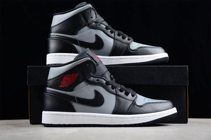 Nike Air Jordan 1 Mid Shadow Red Black Particle Grey Sneakers