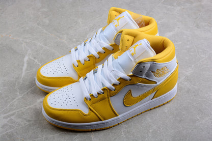 Nike Air Jordan 1 Mid University Gold White (Women's) Sneakers