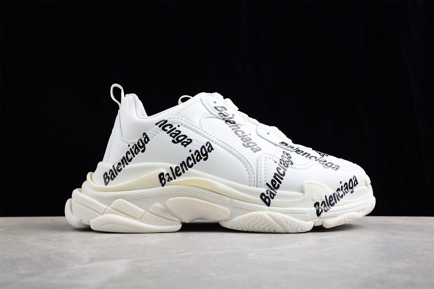 Balenciaga Triple S Allover Logo White Sneakers